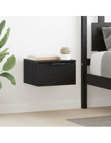 Armadio da Notte con cassetto 2 pcs Rovere Nero 34 x 30 x 20 cm