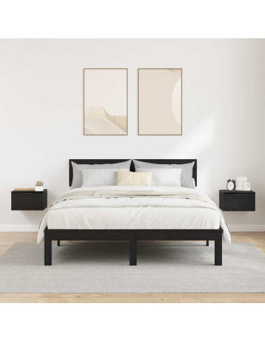 Armadio da Notte con cassetto 2 pcs Rovere Nero 34 x 30 x 20 cm