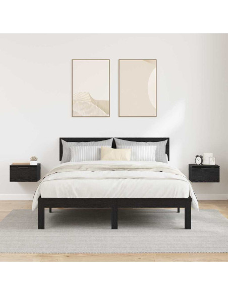 Armadio da Notte con cassetto 2 pcs Rovere nero 34 x 30 x 20 cm