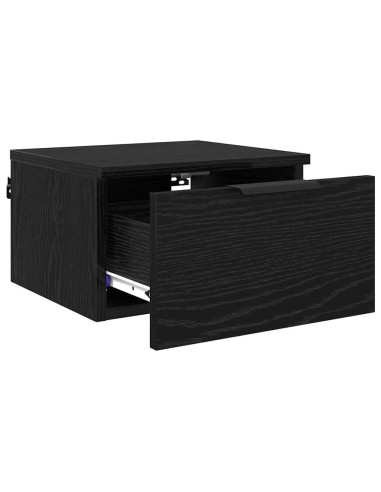 Armadio da Notte con cassetto 2 pcs Rovere Nero 34 x 30 x 20 cm