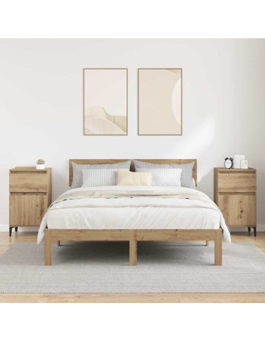 Armadio da Notte 2 pcs Rovere artigianale 40 x 35 x 70 cm