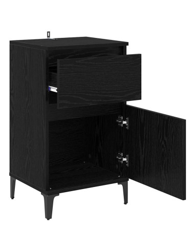 Armadio da Notte Rovere Nero 40 x 35 x 70 cm Legno multistrato