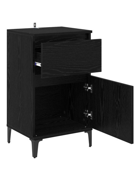 Armadio da Notte Rovere nero 40 x 35 x 70 cm Legno multistrato