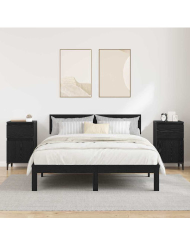 Armadio da Notte con cassetto 2 pcs Rovere Nero 40 x 35 x 70 cm