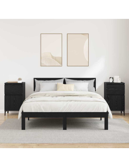 Armadio da Notte con cassetto 2 pcs Rovere nero 40 x 35 x 70 cm