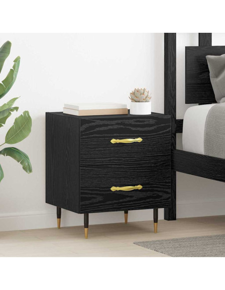 Armadio da Notte con cassetto Rovere nero 40 x 35 x 47,5 cm