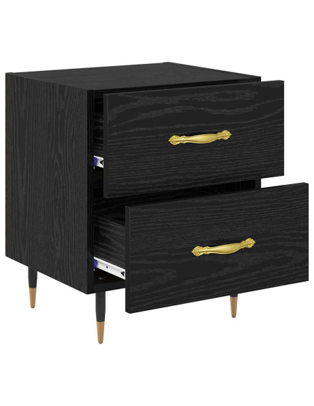 Armadio da Notte con cassetto Rovere nero 40 x 35 x 47,5 cm