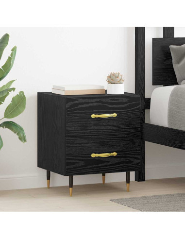 Armadio da Notte 2 pcs Rovere Nero 40 x 35 x 47,5 cm