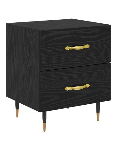 Armadio da Notte 2 pcs Rovere Nero 40 x 35 x 47,5 cm