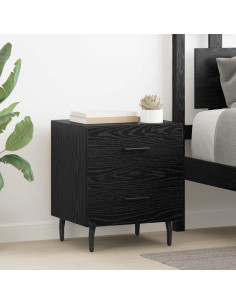 Armadio da Notte 2 pcs Rovere Nero 40 x 35 x 47,5 cm 2