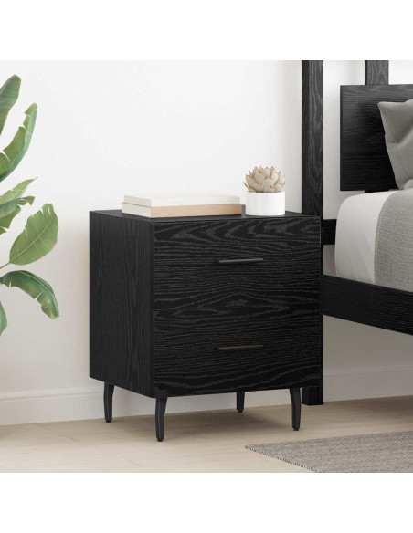 Armadio da Notte 2 pcs Rovere nero 40 x 35 x 47,5 cm