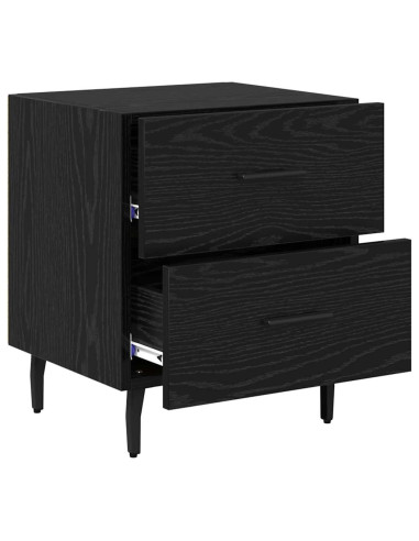 Armadio da Notte 2 pcs Rovere Nero 40 x 35 x 47,5 cm