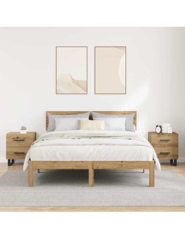 Armadio da Notte 2 pcs Rovere artigianale 40 x 35 x 47,5 cm
