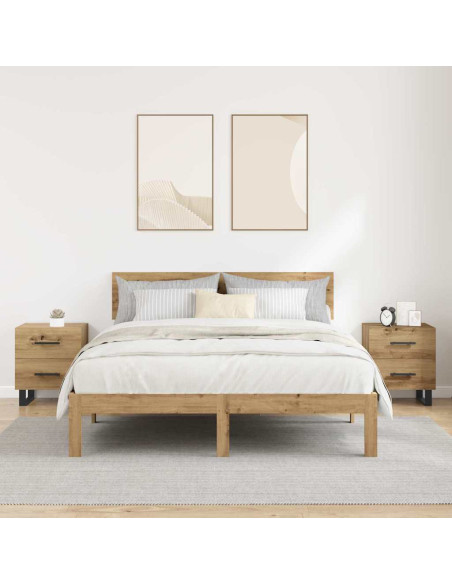 Armadio da Notte 2 pcs Rovere artigianale 40 x 35 x 47,5 cm