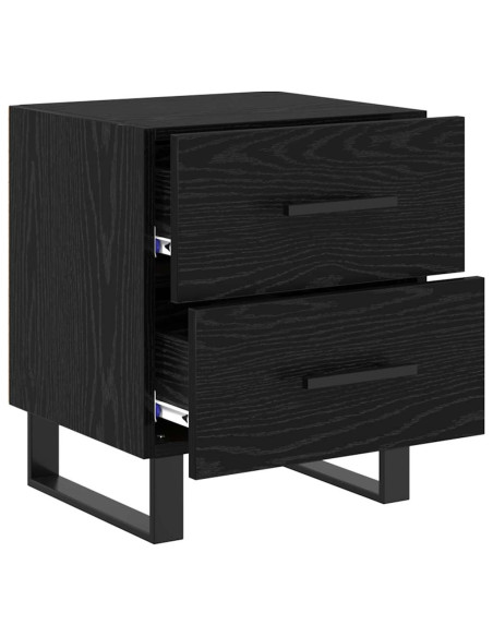 Armadio da Notte con cassetto Rovere nero 40 x 35 x 47,5 cm