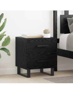 Armadio da Notte 2 pcs Rovere Nero 40 x 35 x 47,5 cm 2