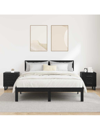 Armadio da Notte 2 pcs Rovere Nero 40 x 35 x 47,5 cm