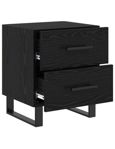 Armadio da Notte 2 pcs Rovere Nero 40 x 35 x 47,5 cm