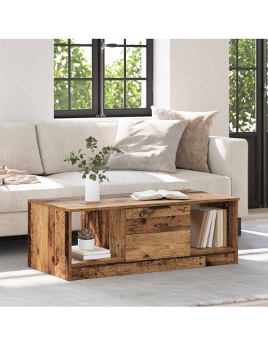 Tavolino da salotto con cassetto Legno vecchio 102 x 50 x 36cm