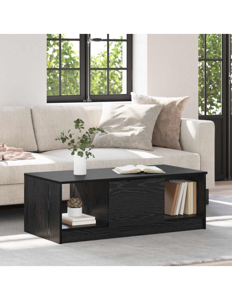 Tavolino da salotto con cassetto Rovere Nero 102 x 50 x 36cm