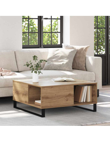 Tavolino da salotto Rovere artigianale 80 x 80 x 36,5 cm