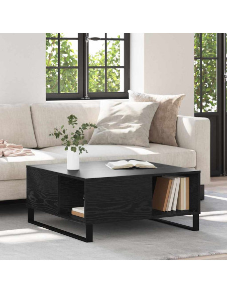Tavolino da salotto Rovere nero 80 x 80 x 36.5 cm