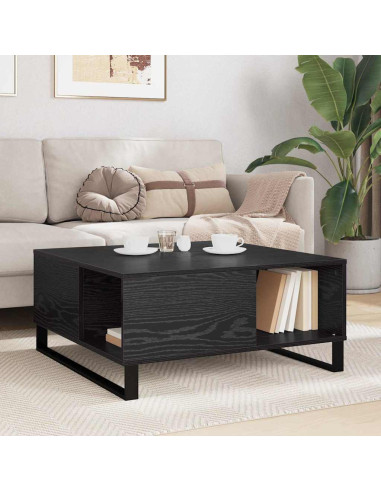 Tavolino da salotto Rovere Nero 80 x 80 x 36,5 cm