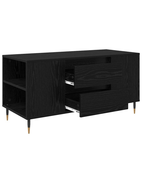 Tavolino da salotto con cassetto Rovere Nero 102 x 44,5 x 50 cm