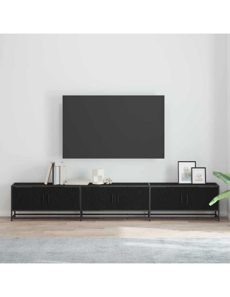 Mobile TV Rovere nero 240 x 35 x 41 cm Legno multistrato