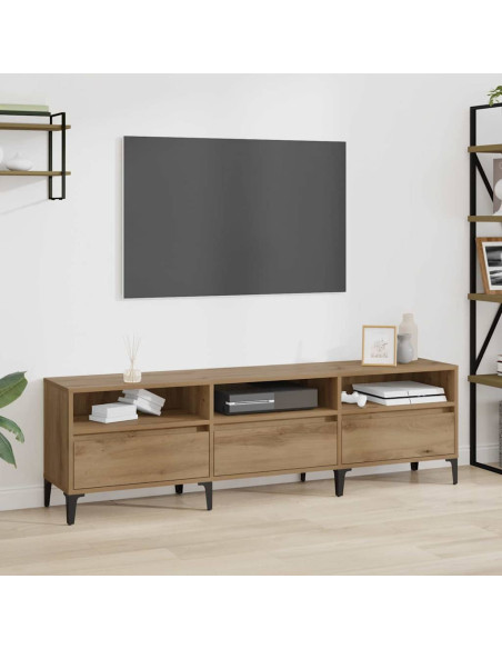Mobile TV con cassetto Rovere artigianale 150 x 30 x 45 cm