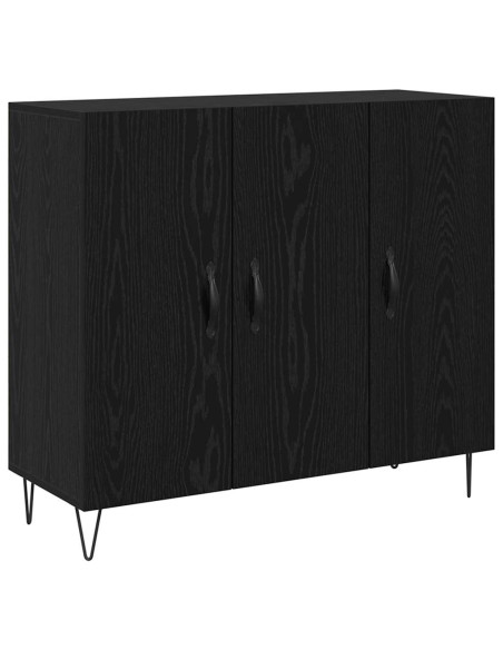 Credenza Rovere nero 90 x 34 x 80 cm Legno multistrato