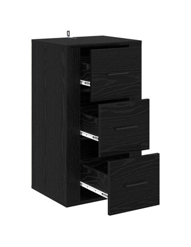 Credenza Rovere Nero 40 x 33 x 70 cm Legno multistrato