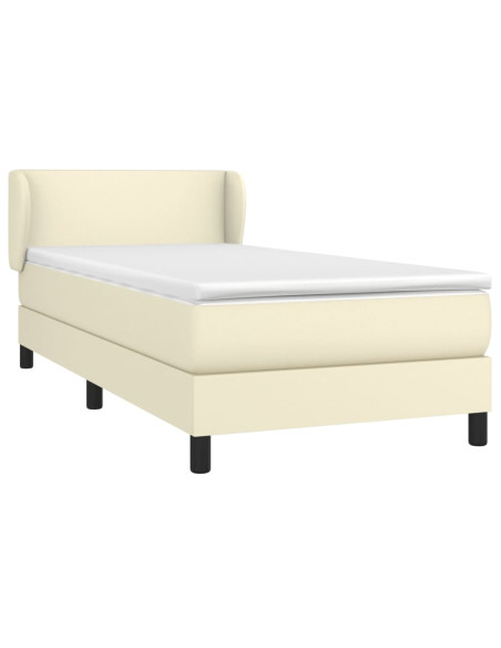 Giroletto a Molle con Materasso Crema 90x200 cm in Similpelle