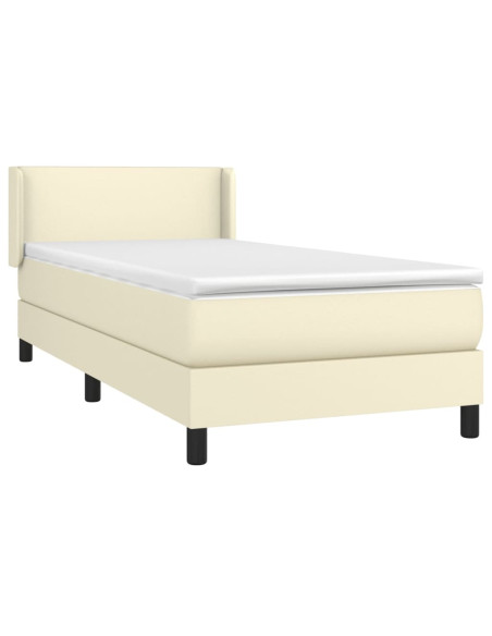 Giroletto a Molle con Materasso Crema 90x200 cm in Similpelle