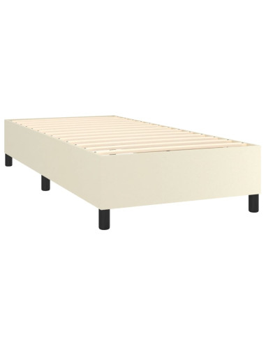 Giroletto a Molle con Materasso e LED Crema 100x200 cm