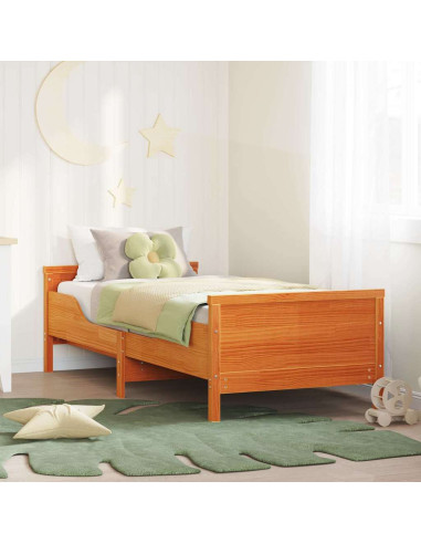 Struttura del letto con testiera Marrone cerato 80 x 200 cm