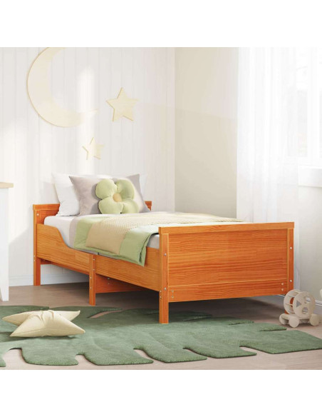 Struttura del letto con testiera Marrone cerato 80 x 200 cm