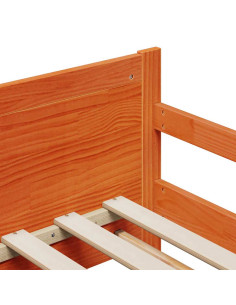 Struttura del letto con testiera Marrone cerato 80 x 200 cm 2