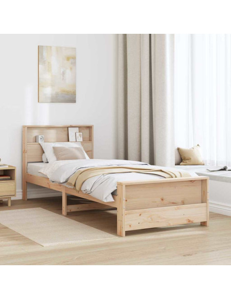 Struttura del letto Marrone 90 x 200 cm Legno di pino massello