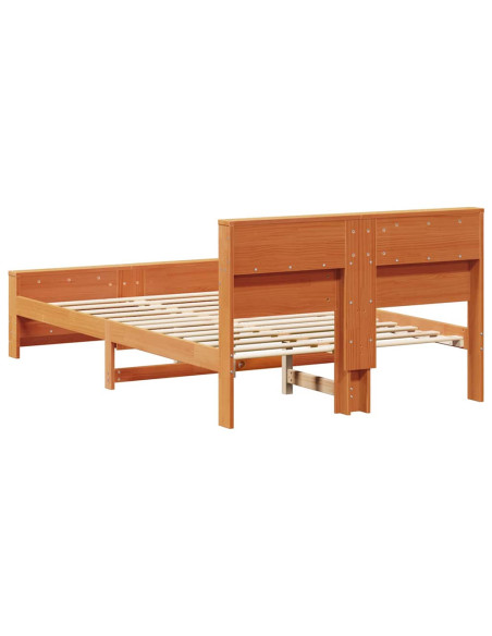Struttura del letto con testiera Cera marrone 140 x 190 cm