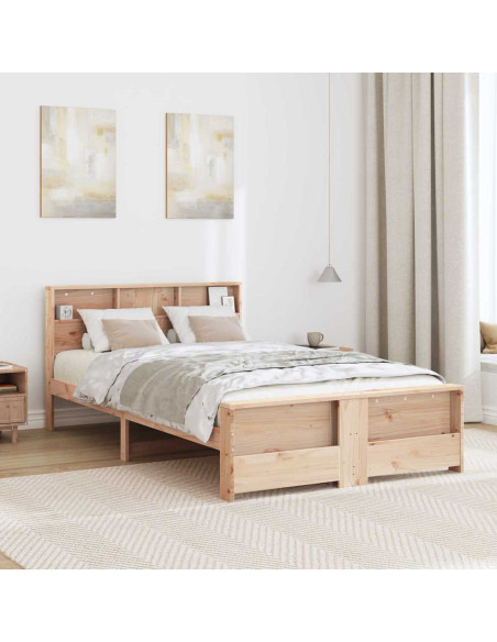 Struttura del letto Marrone 135 x 190 cm Legno di pino massello