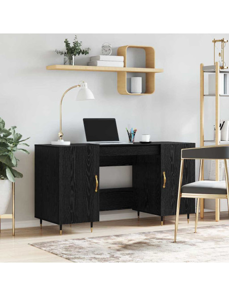 Scrivania Rovere nero 140 x 50 x 75 cm Legno multistrato