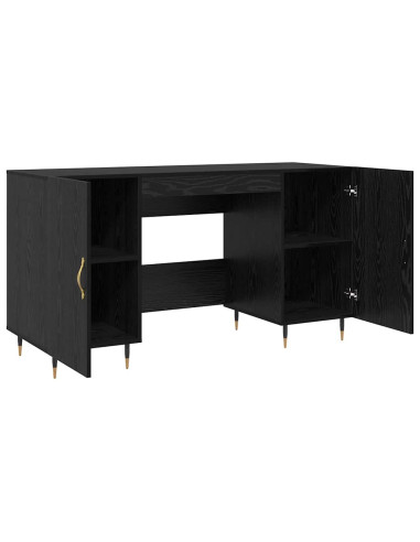 Scrivania Rovere nero 140 x 50 x 75 cm Legno multistrato
