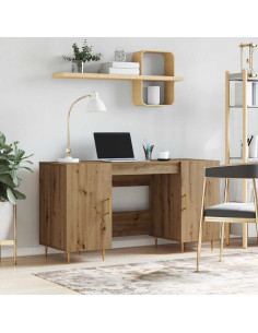 Scrivania rovere artigianale 140 x 50 x 75 cm Legno multistrato 2