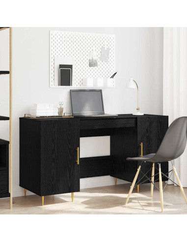 Scrivania Rovere nero 140 x 50 x 75 cm Legno multistrato