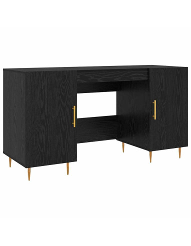Scrivania Rovere nero 140 x 50 x 75 cm Legno multistrato