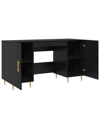 Scrivania Rovere nero 140 x 50 x 75 cm Legno multistrato