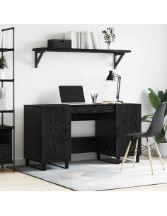 Scrivania Rovere nero 140 x 50 x 75 cm Legno multistrato 2