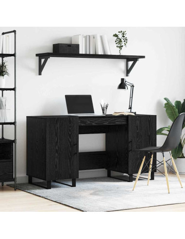 Scrivania Rovere nero 140 x 50 x 75 cm Legno multistrato
