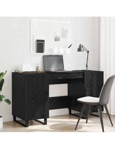 Scrivania Rovere nero 140 x 50 x 75 cm Legno multistrato